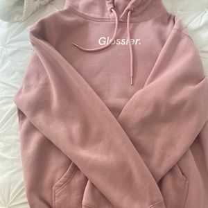 Glossier pink hoodie
